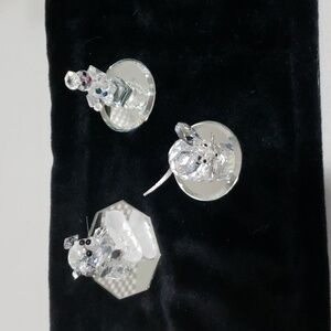 3  Crystal  Glass little statues on the glass